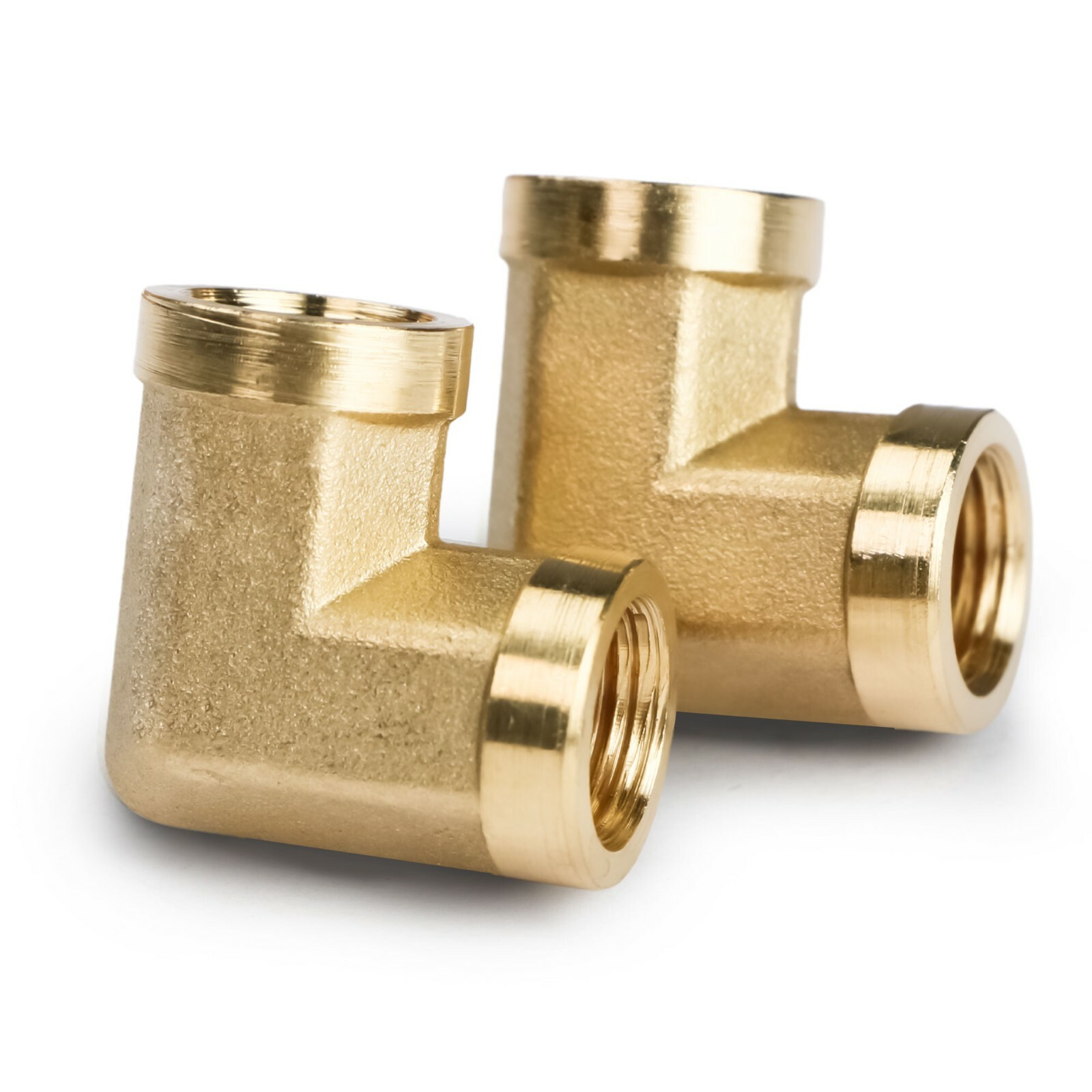 U.S. Solid 2pcs Brass Barstock Street Elbow Pipe Fitting, FNPT 1/8″ x FNPT 1/8″