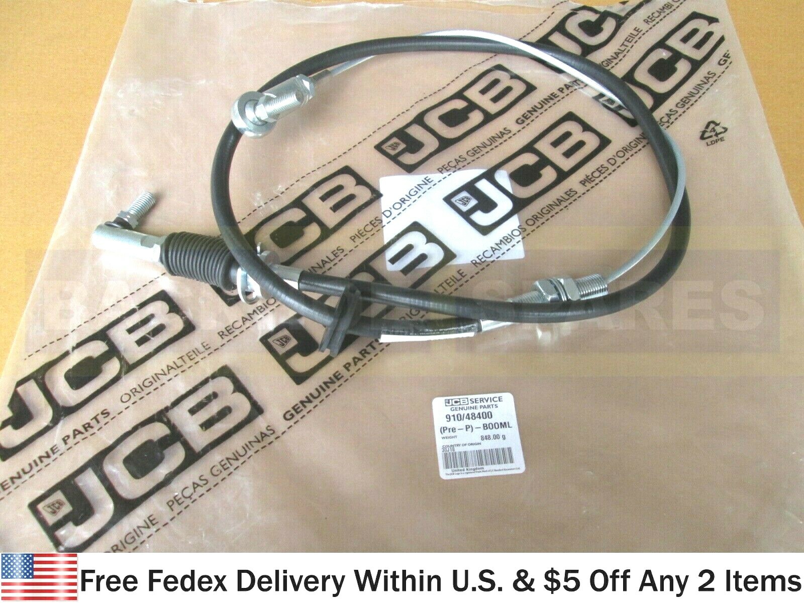 JCB PARTS – GENUINE JCB CABLE LOCK ASSEMBLY BOOM (PART NO. 910/48400)