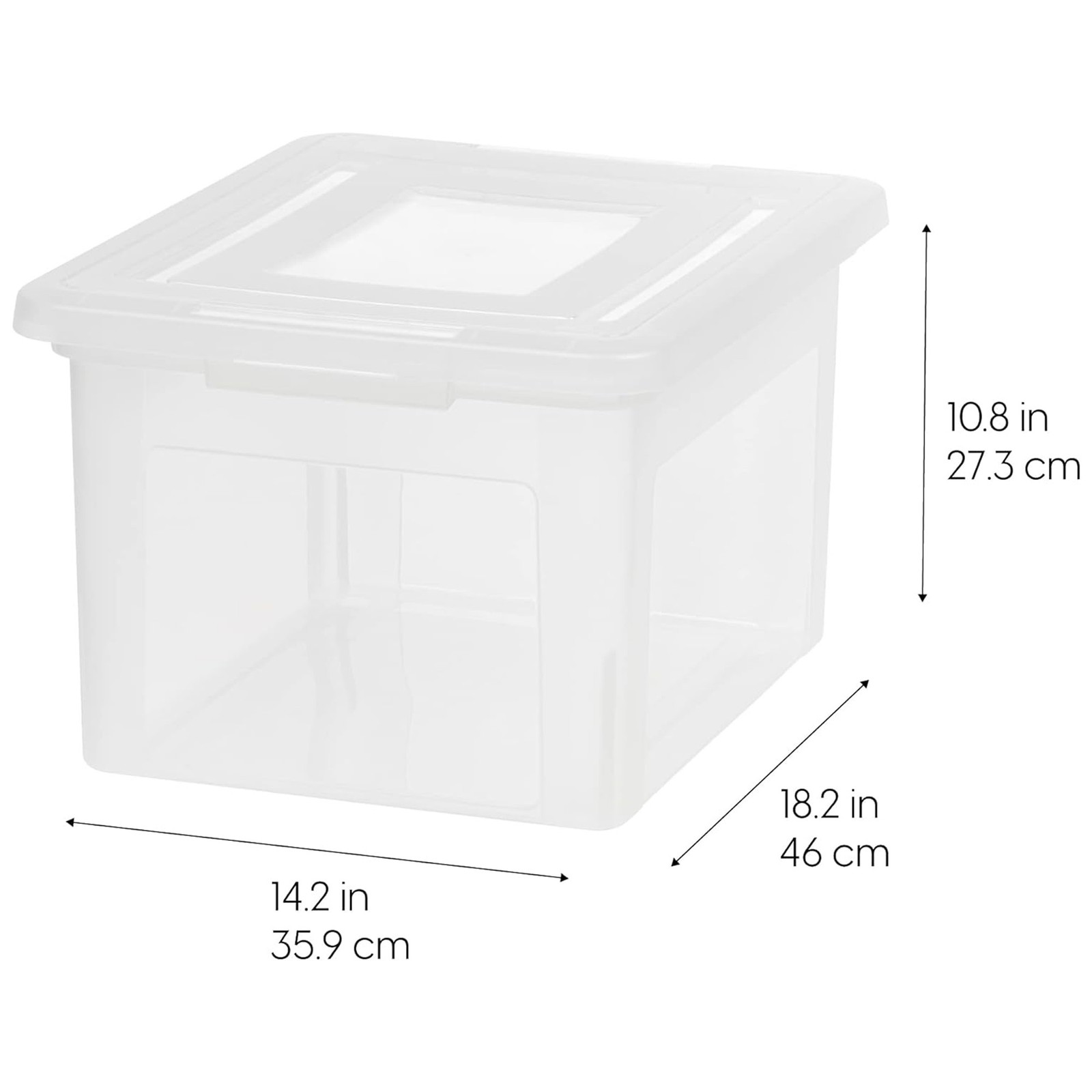 IRIS USA Plastic File Box w/ Lids, Letter/Legal Storage Organizer (Open Box)