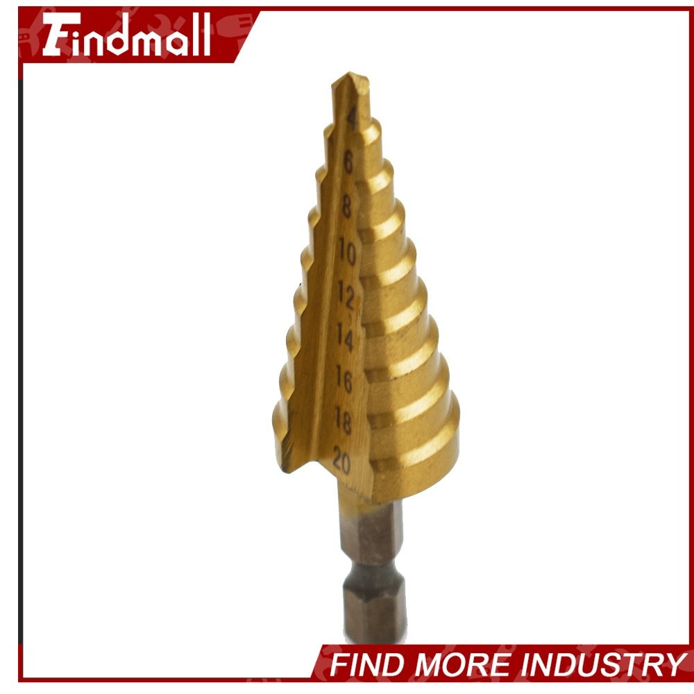 Findmall 3 Pcs 4-12/20/32mm Large HSS Steel Step Cone Drill Bit Set Hole Cutter
