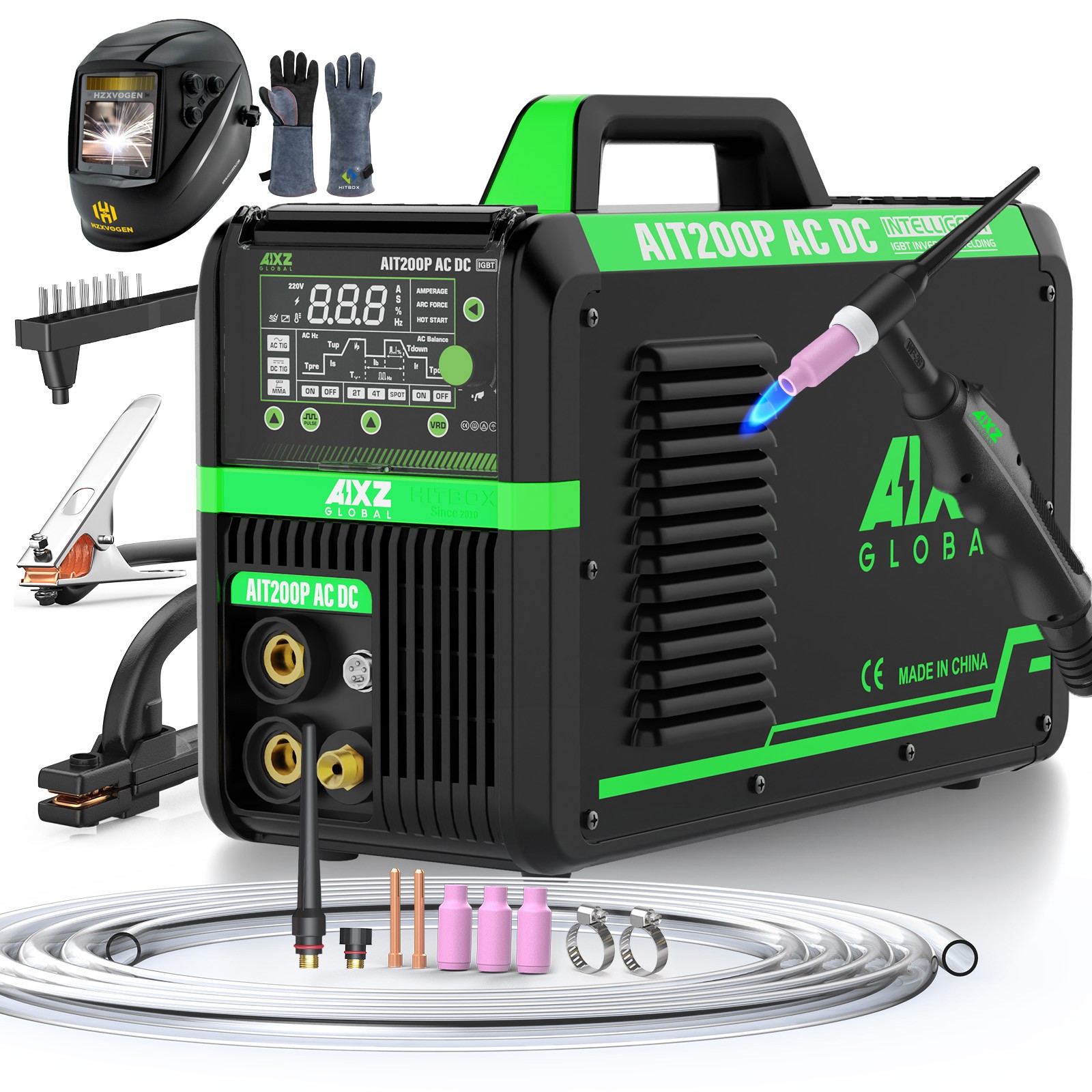 5in1 AC DC TIG Welding Machine 200Amp 110V/230V Pulse Aluminium TIG STICK Welder