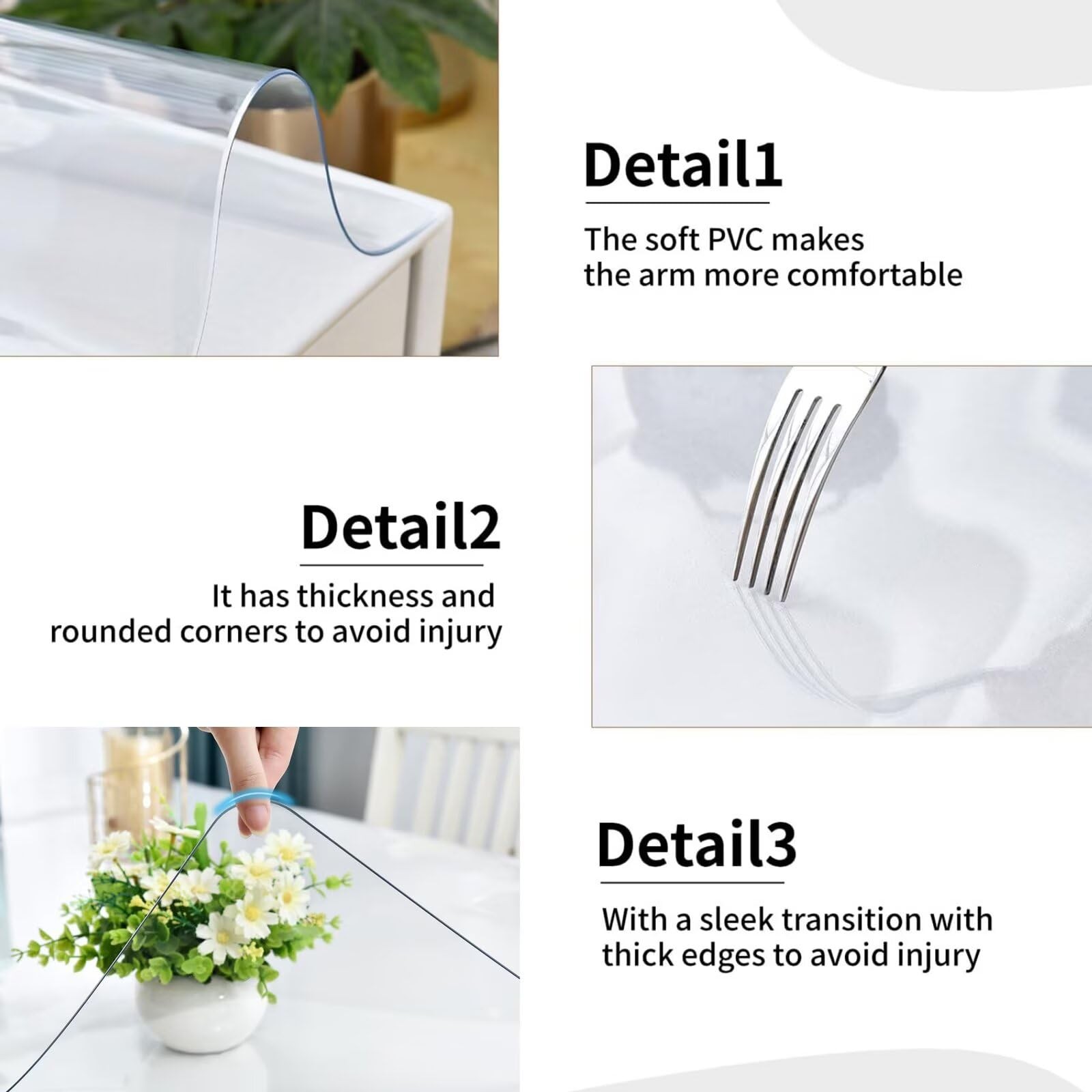 Transparent Desk Pad, 22in x 29in, PVC, Non-Slip, Heat Resistant & Waterproof