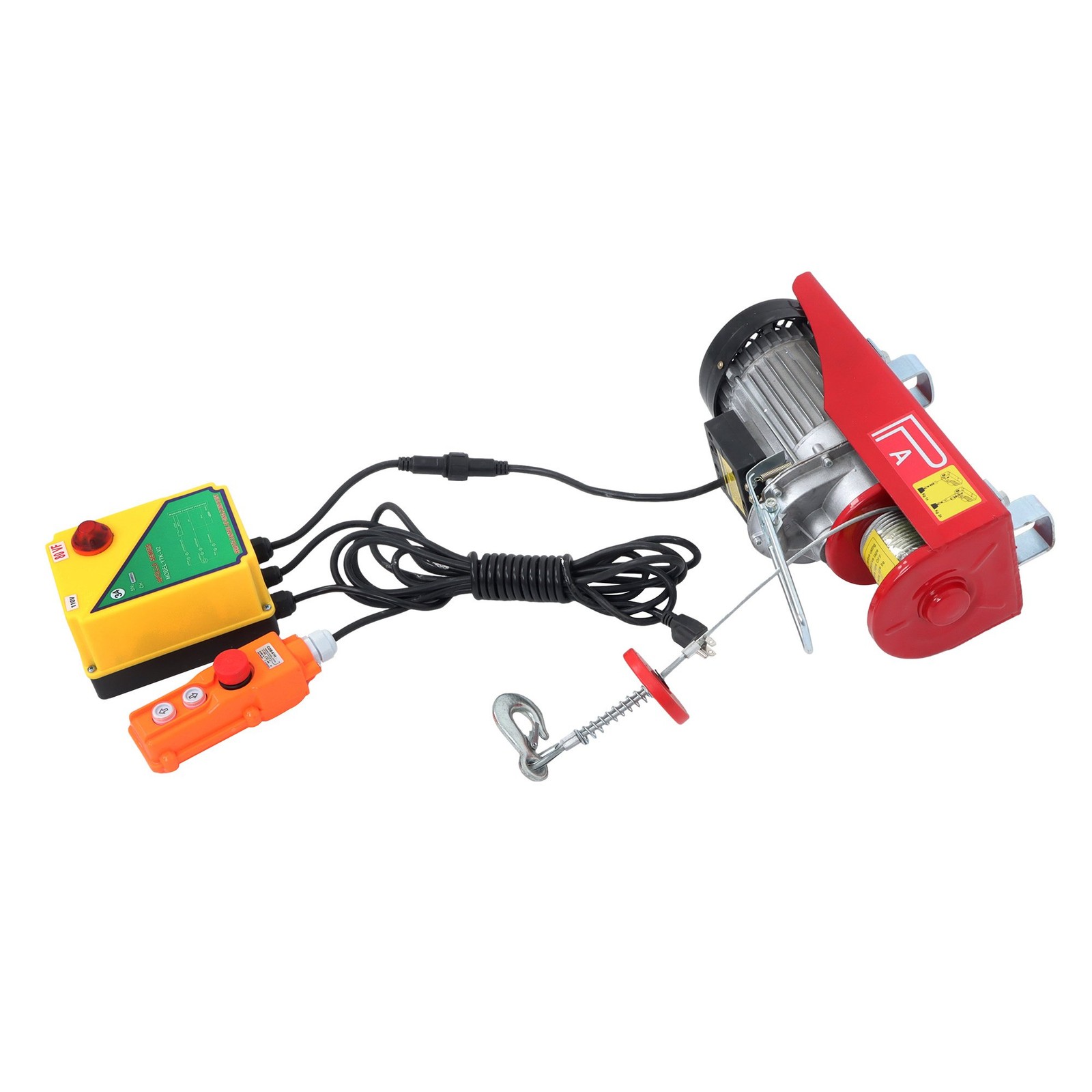 1320lbs Electric Hoist 110V 1150W Crane Winch 328ft Wireless & 14ft Wired Remote