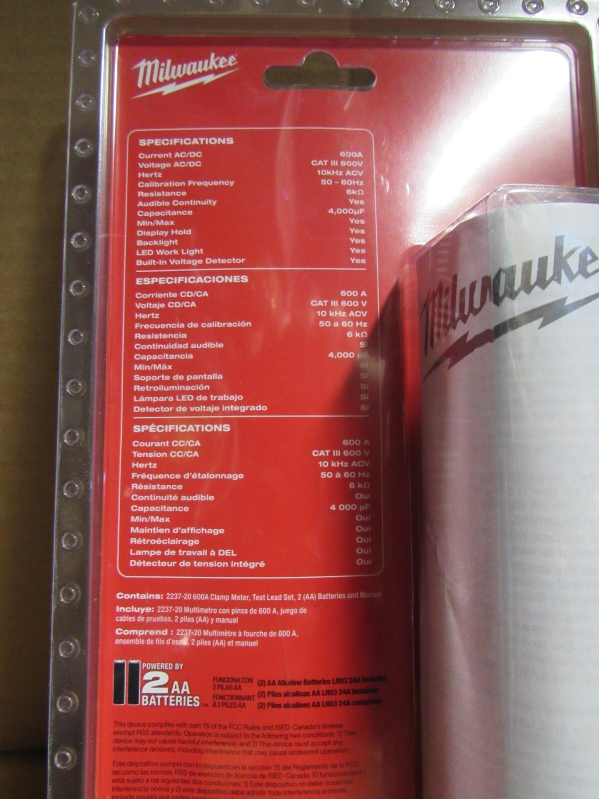 new Milwaukee 2237-20 600A AC/DC Digital Clamp Meter – NEW!