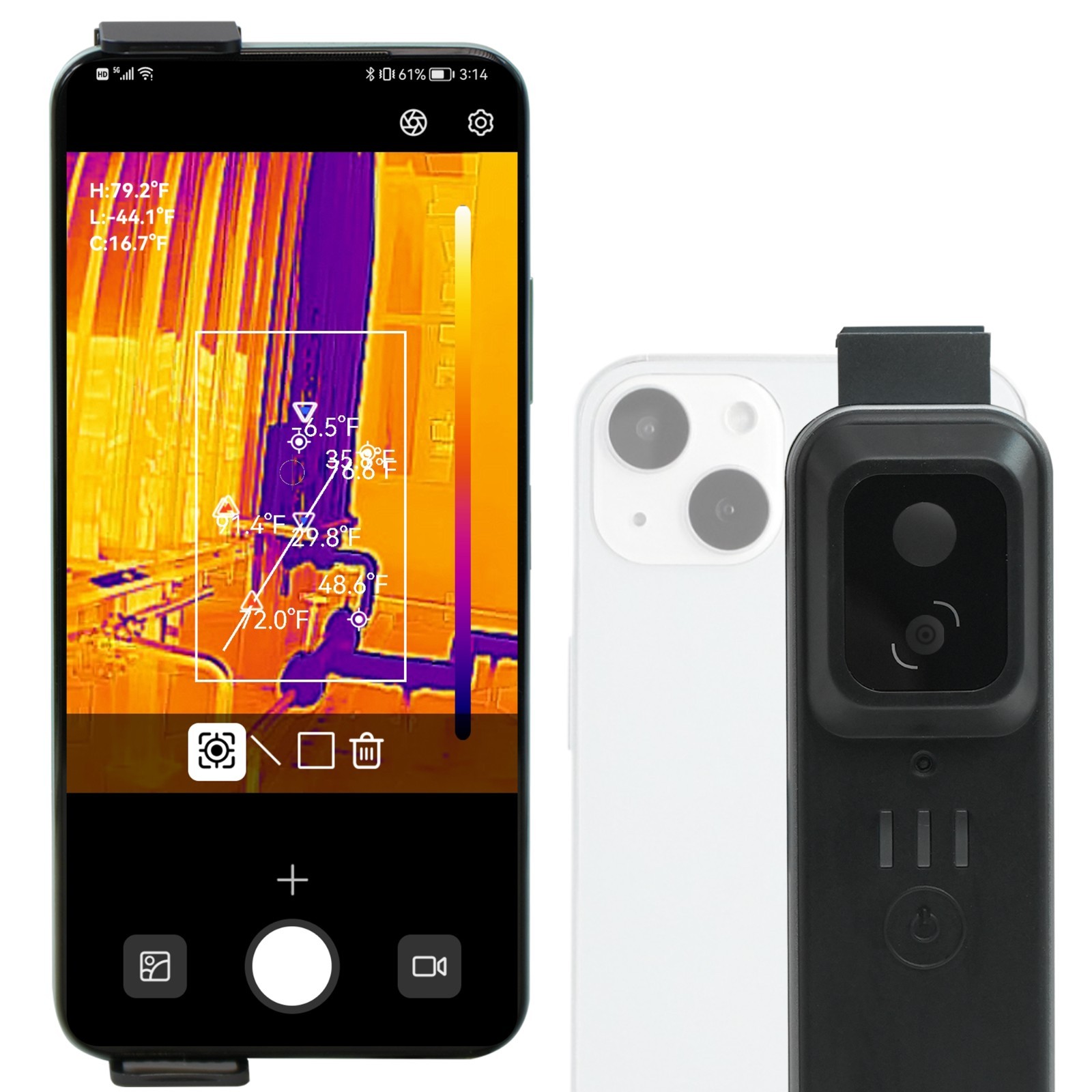 256×192 IR Resolution Wireless Thermal Camera for Android & iOS WiFi Handheld