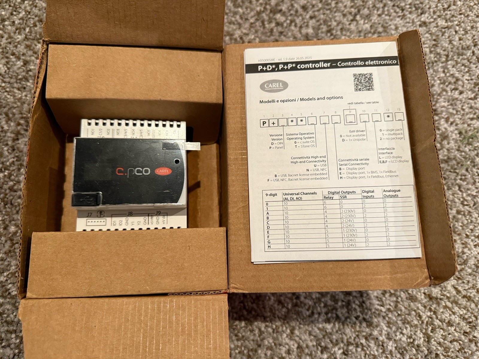 Carel P+D000UH1DLF0 C.PCO Mini Din High-End Programmable Controller NEW