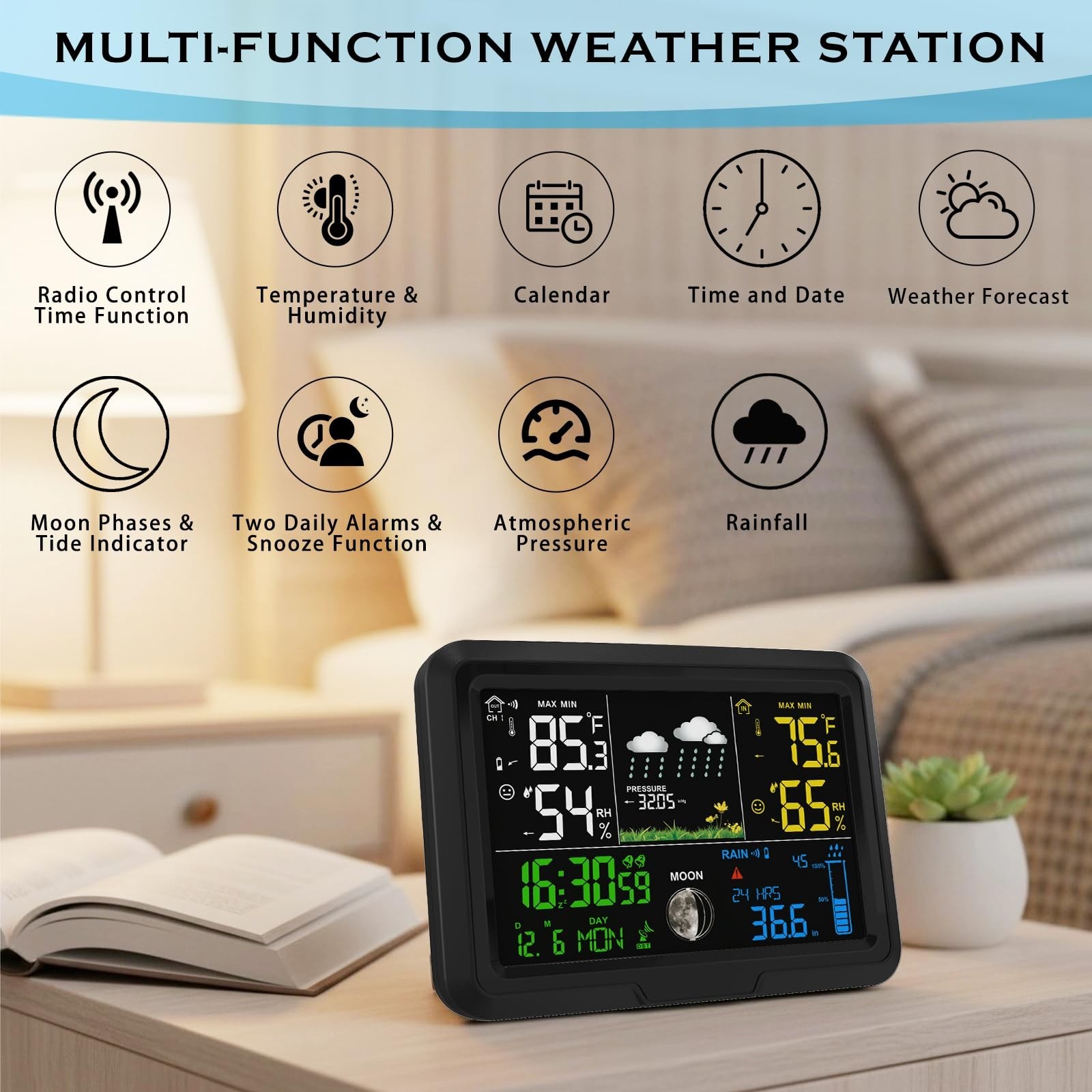 Digital Wireless Rain Gauge Outdoor, Home Weather Station Wireless Indoor Out…