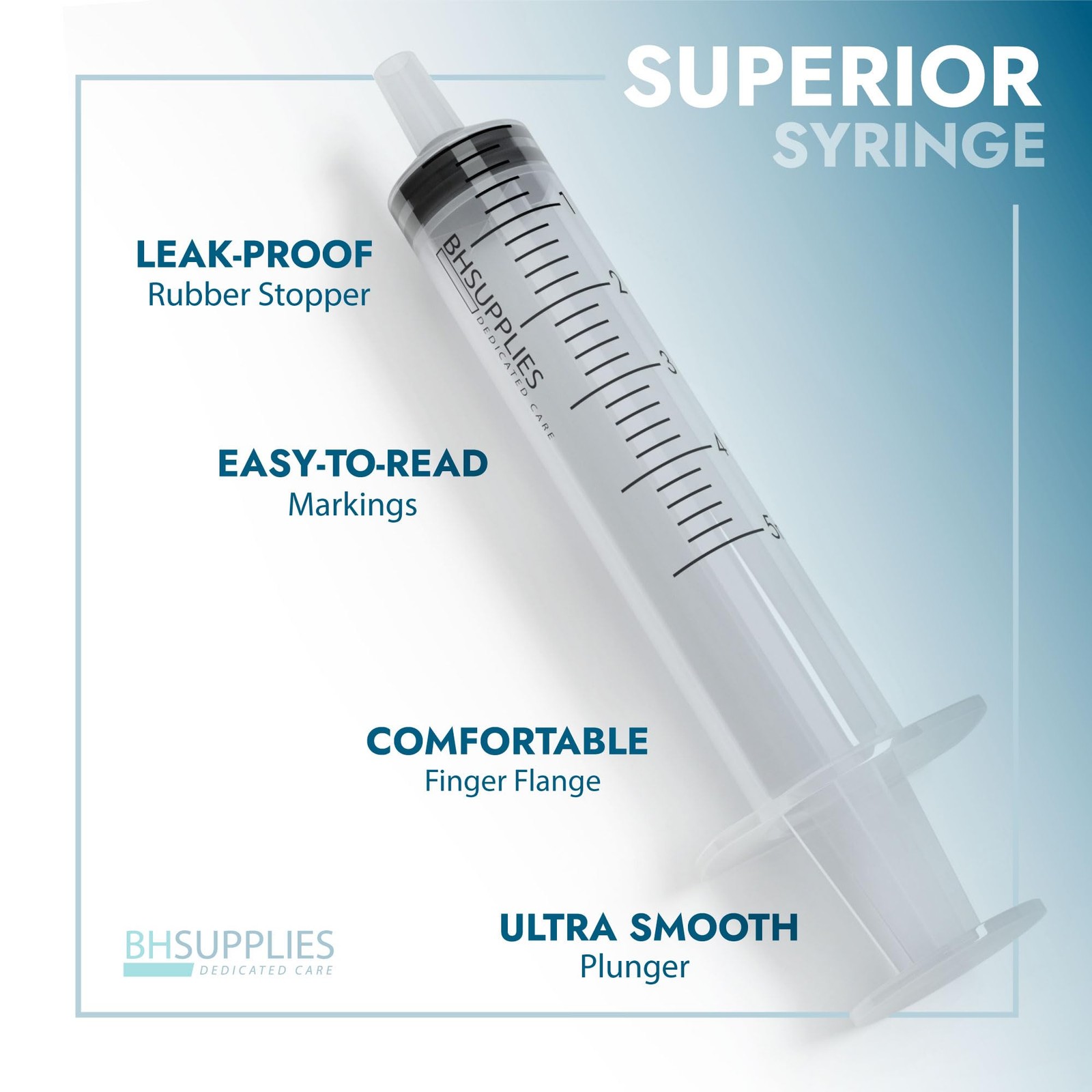 BH Supplies 20ml Luer Slip Tip Syringes (No Needle) – 50 Count (Pack of 1)