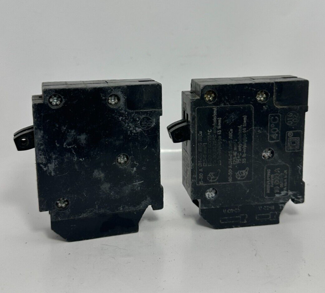 (Lot of 2) Square D Type HOMT 20 Amp Double Pole 2-Pole Circuit Breaker