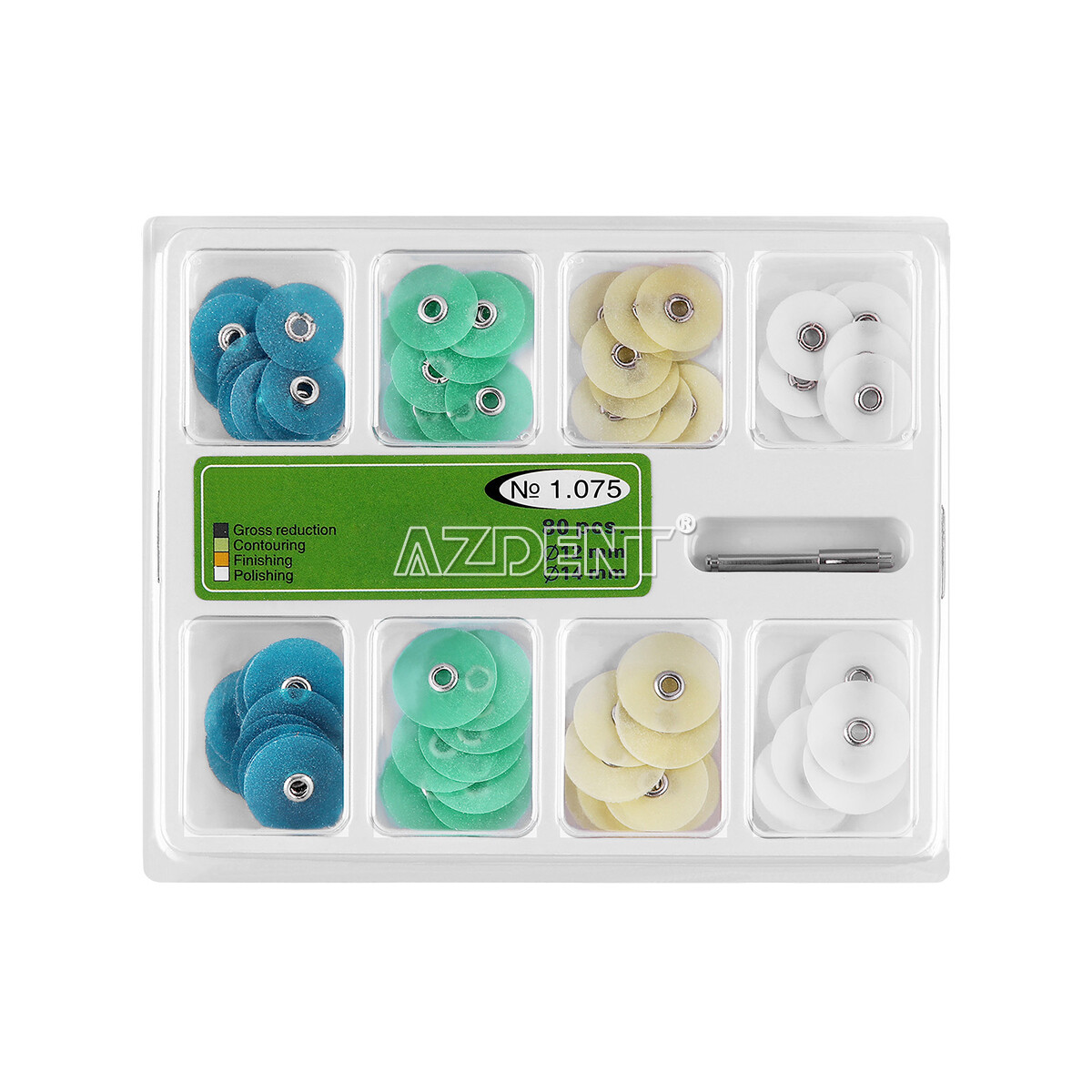 AZDENT Dental Composite Finishing Polishing Discs Strips Wheel Mandrel Disc Kit
