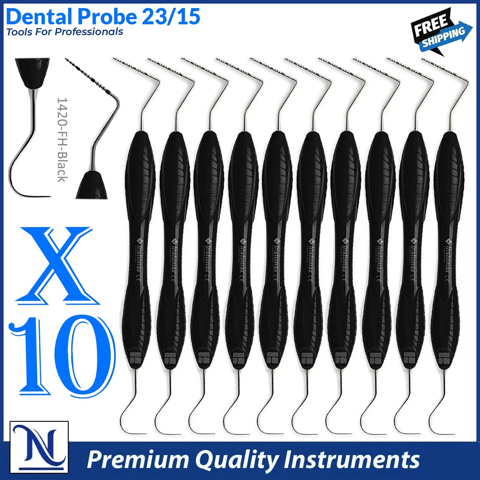 Dental Probe 23/15 – Pack of 10 Professional Periodontal Instruments