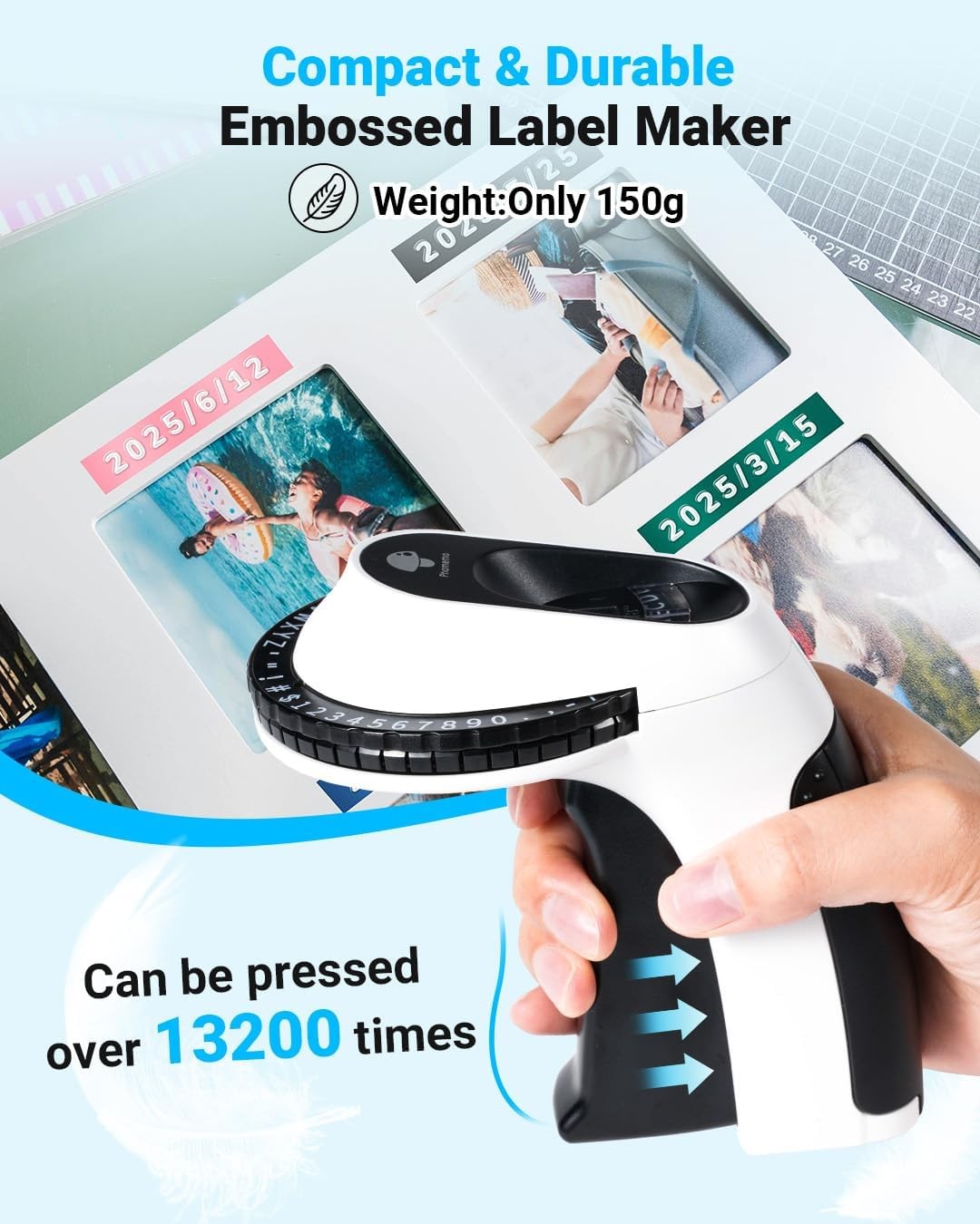 Phomemo Embossing Label Maker with 6 Label Tapes for DYMO Xpress Label Maker