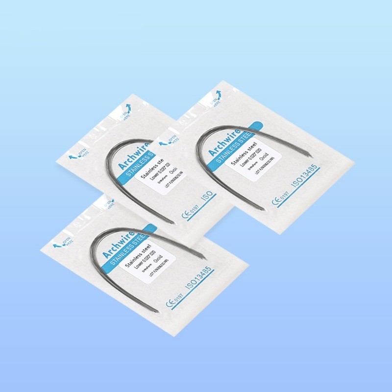 Dental Orthodontic Arch Wires Stainless Steel Ovoid Round/Rectangular 100Pcs/Bag