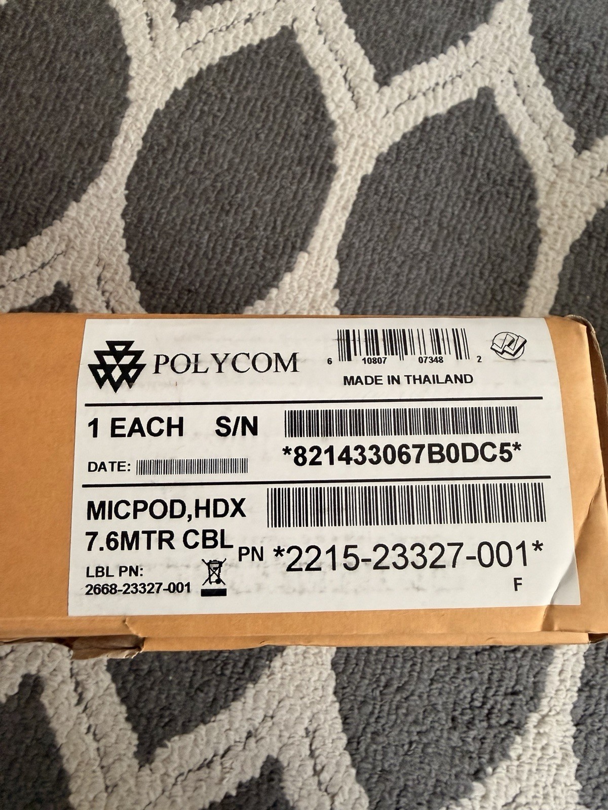 New! Polycom 2215-23327-001 / Conference Microphone MicPod HDX – 7.6MTR Cable