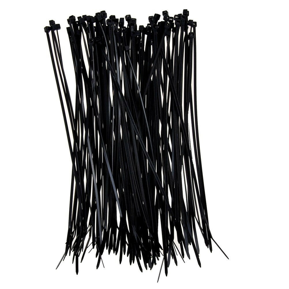 250x 14″ Black Zip Ties Nylon Cable Fasteners Locking Plastic Cord Long Lot Pack