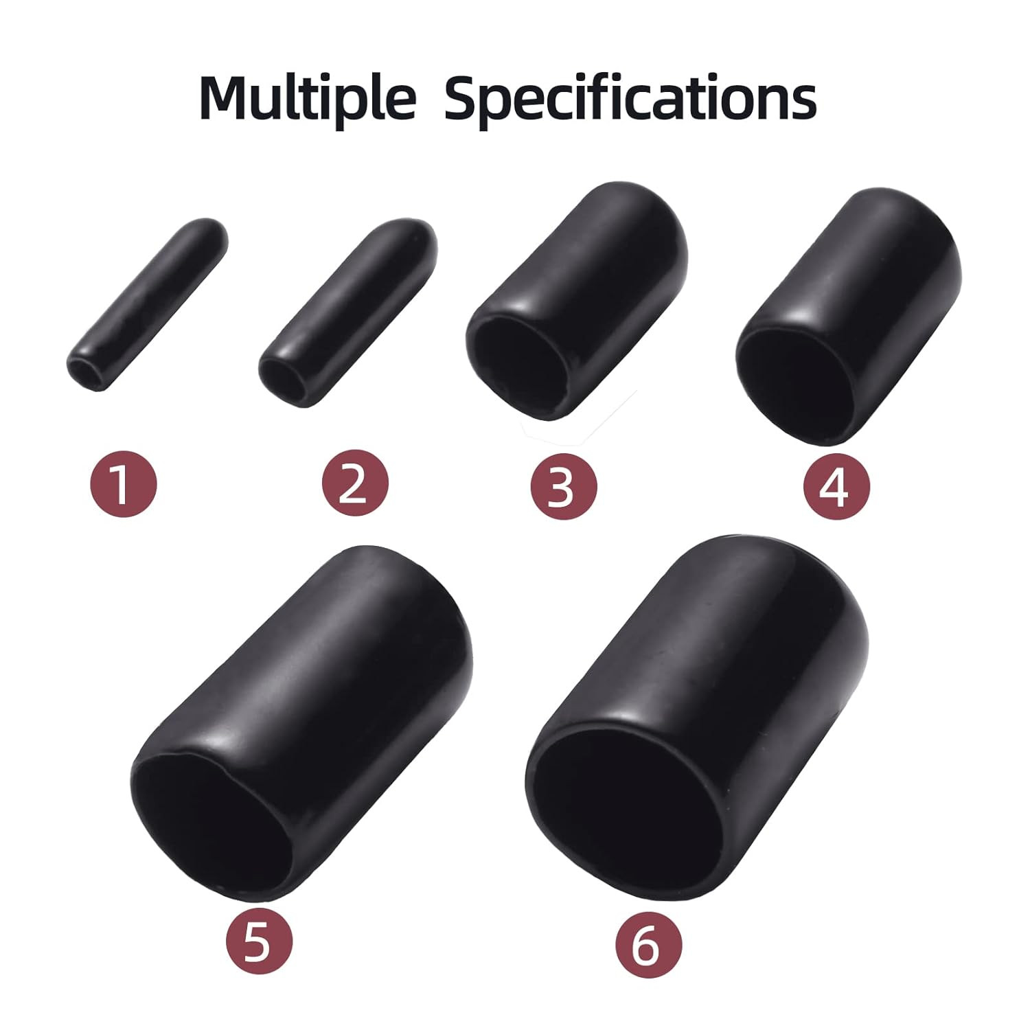 60 Pcs round Rubber End Caps Vinyl Cover Screw Thread Protectors Assortment Kit