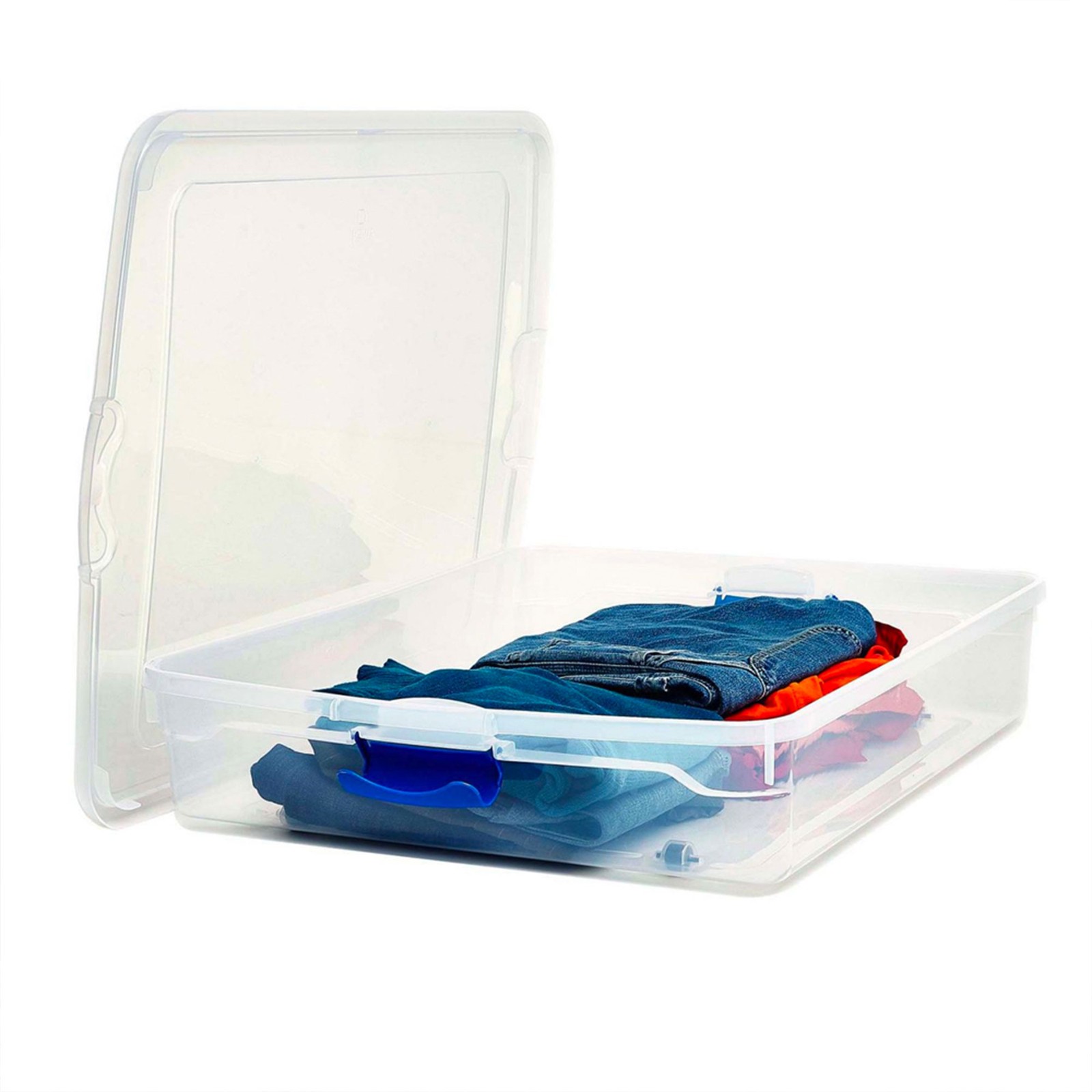 HOMZ 56-Quart Underbed Storage Container with Lid and Wheels, 2 Pack