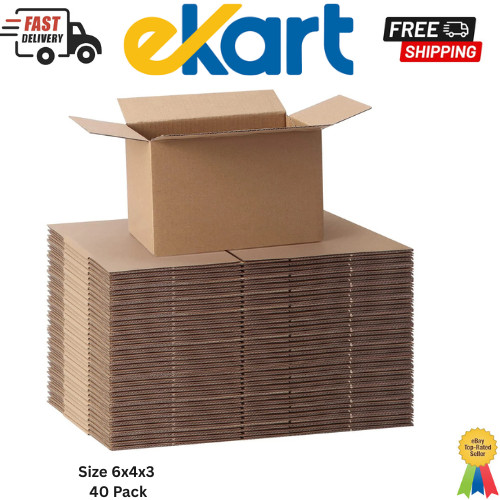 40 Packs 6x4x3 Shipping Boxes Corrugated Cardboard Mailing Shipping Boxes
