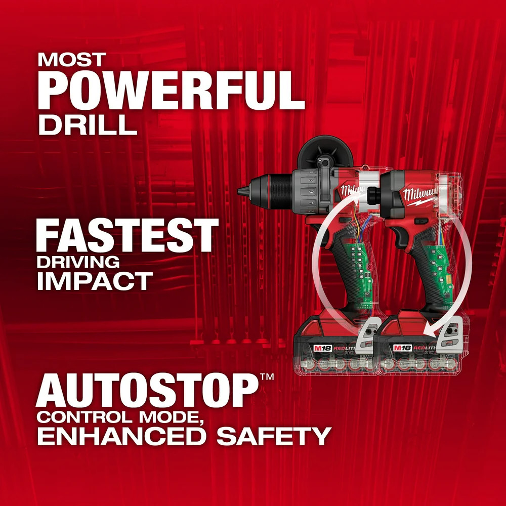 Milwaukee 3697-22X5 M18 FUEL 18V 2-Tool Cordless Combo Kit w/ 5AH Battery 2 PK
