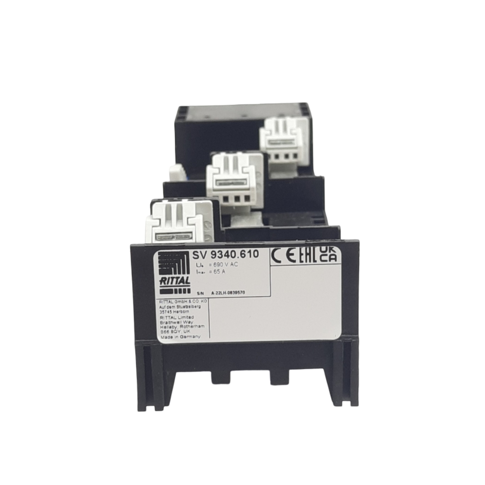 Rittal SV9340.610 Enclosure System, 208mm x 55mm, 690VAC, 65A Max, 60mm