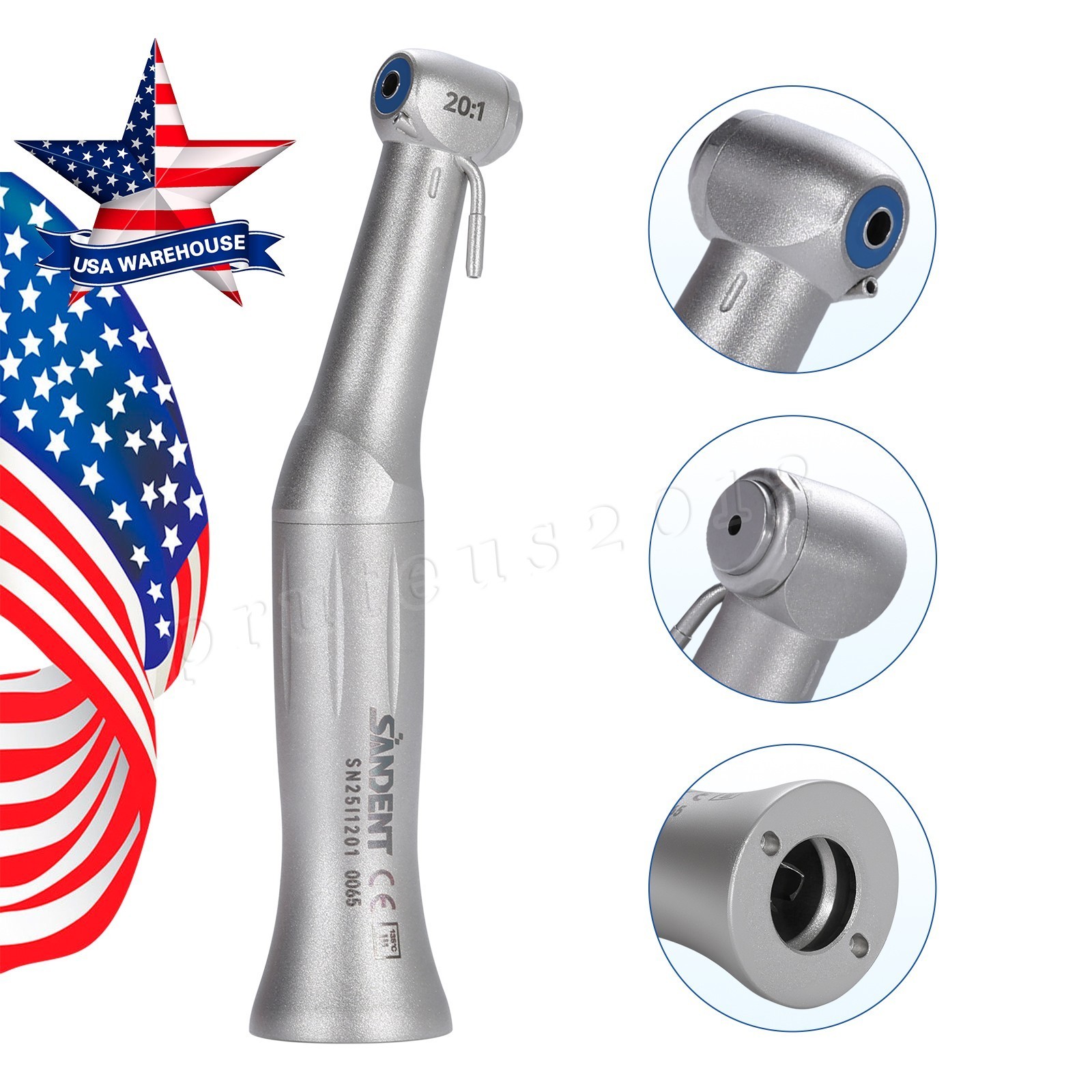 Dental Implant 20:1 Contra Angle Handpiece For All ISO E-Type Connector