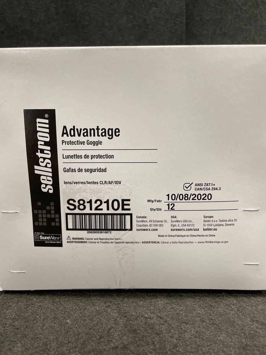 SELLSTROM S81210E Advantage Protective Goggle, Clear Qty 12