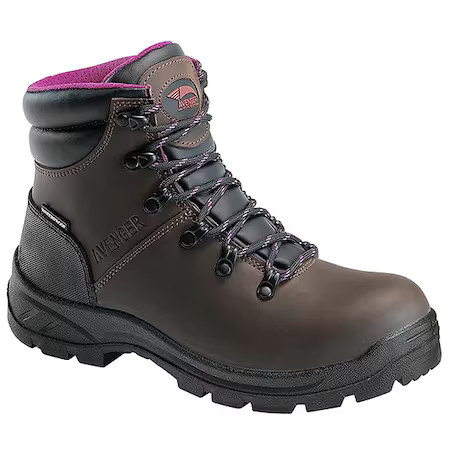 Avenger Safety Footwear A8125 Women’s 6-Inch Work Boot, 8 W, Steel Toe, 6 In H,
