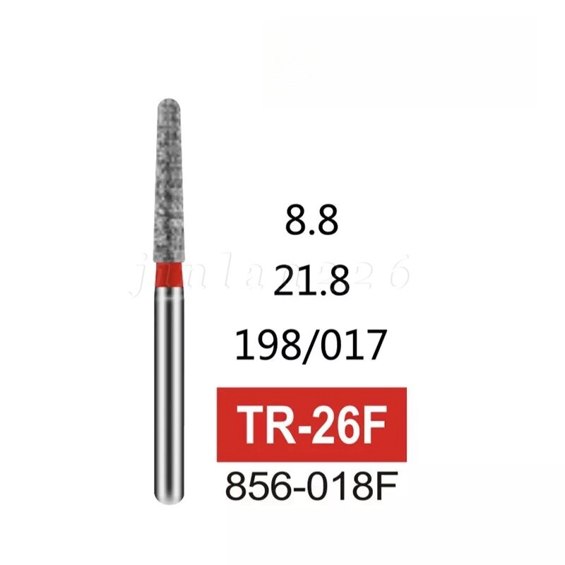 Wholesale FG Dental Diamond Burs Taper Round End Red Fine Grit TR-26F 100 PCS