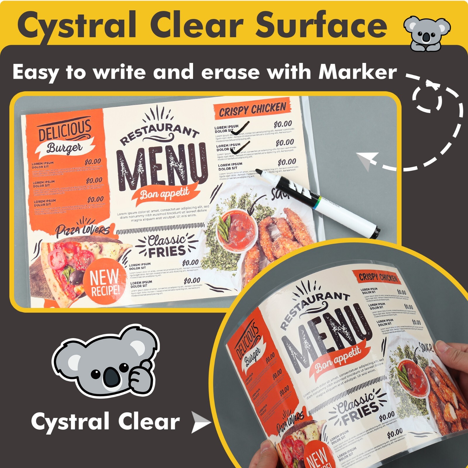 200 Pack 3 mil KOALA Thermal Laminating Pouches Sheets 11.5” X 9″ Letter Size