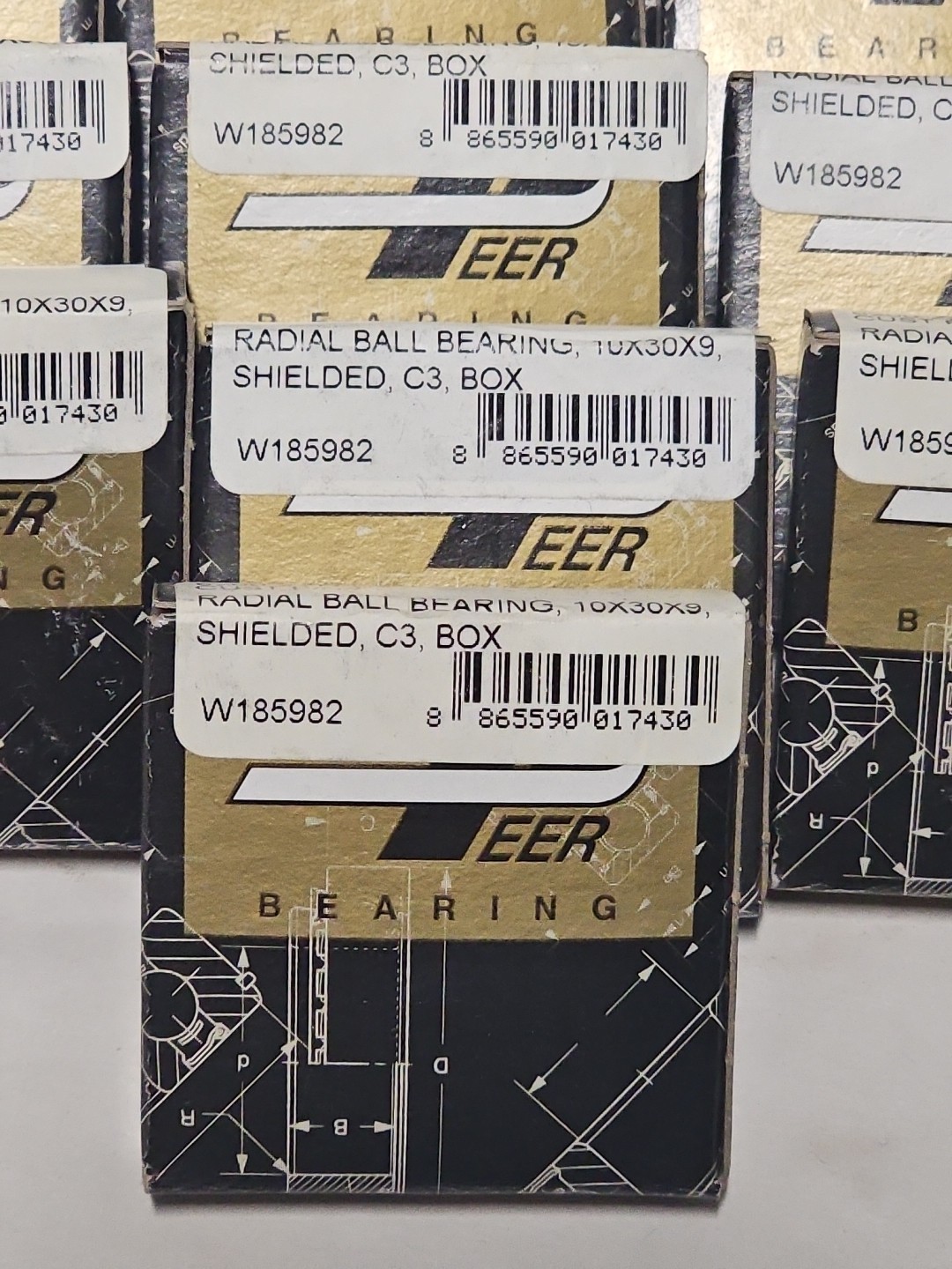 Lot Of 13 New 6200-ZZD-C3 – PEER BALL BEARING – RADIAL 10X30X9 W185982