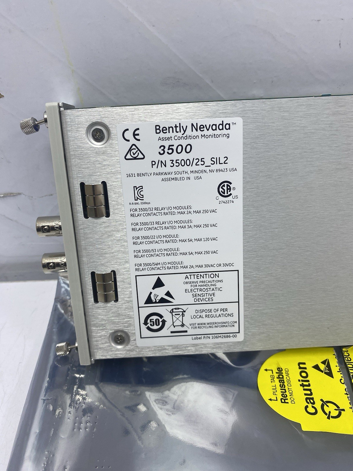 BENTLY NEVADA 3500/25_SIL2 KEYPHASOR I/O MODULE 125800-01 + 149369-01 Set