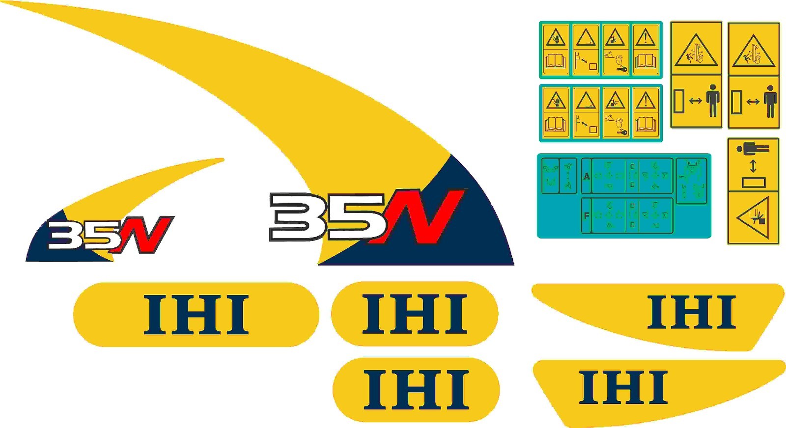 IHI 35N Mini Excavator Decal Set- High quality aftermarket decals