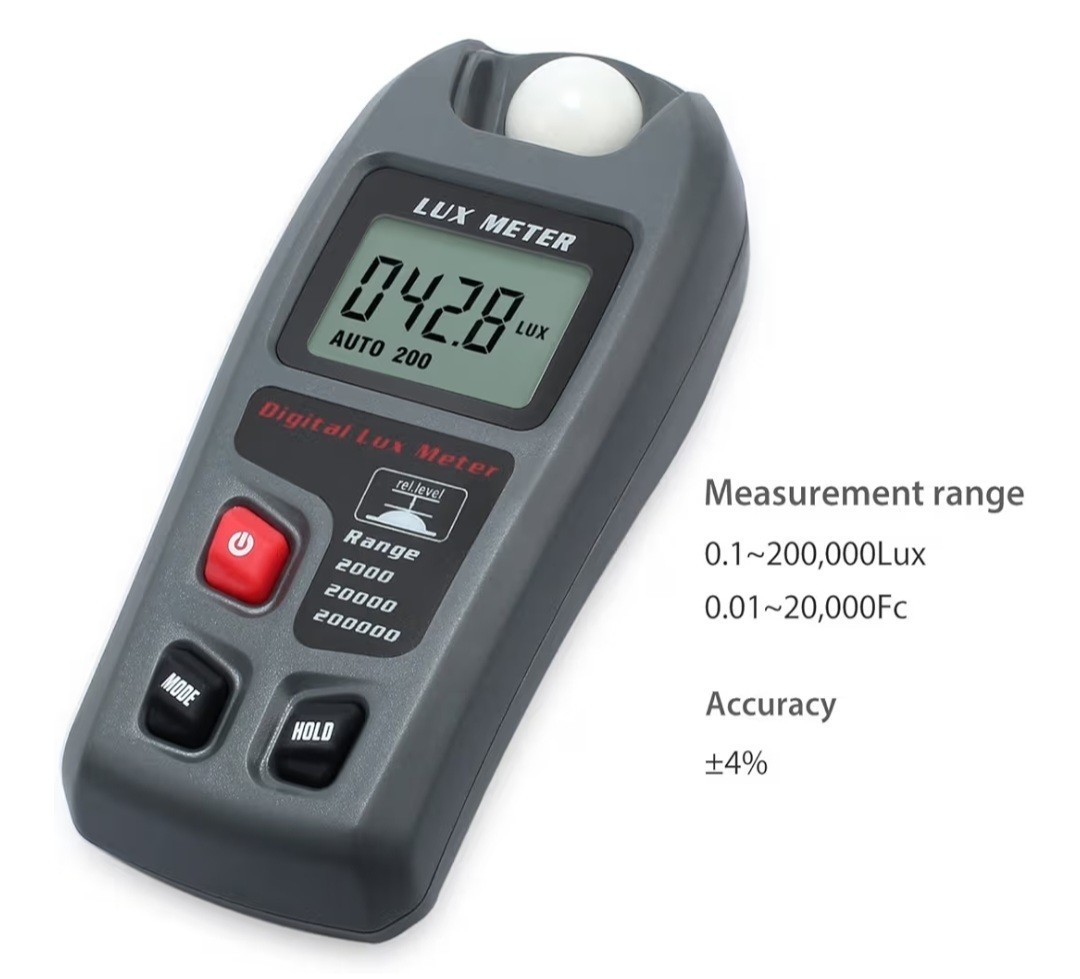 Digital Luxmeters Light Lux Meter Photometers High Accuracy 4% with LCD