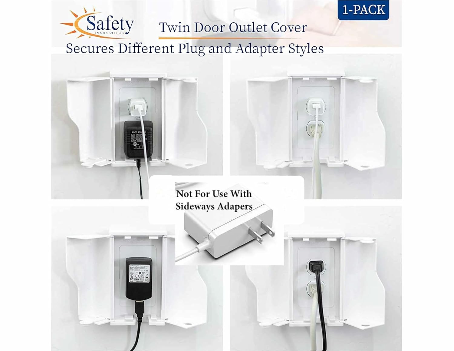 Safety Innovations Twin Door Baby Outlet Cover Box for Babyproofing…