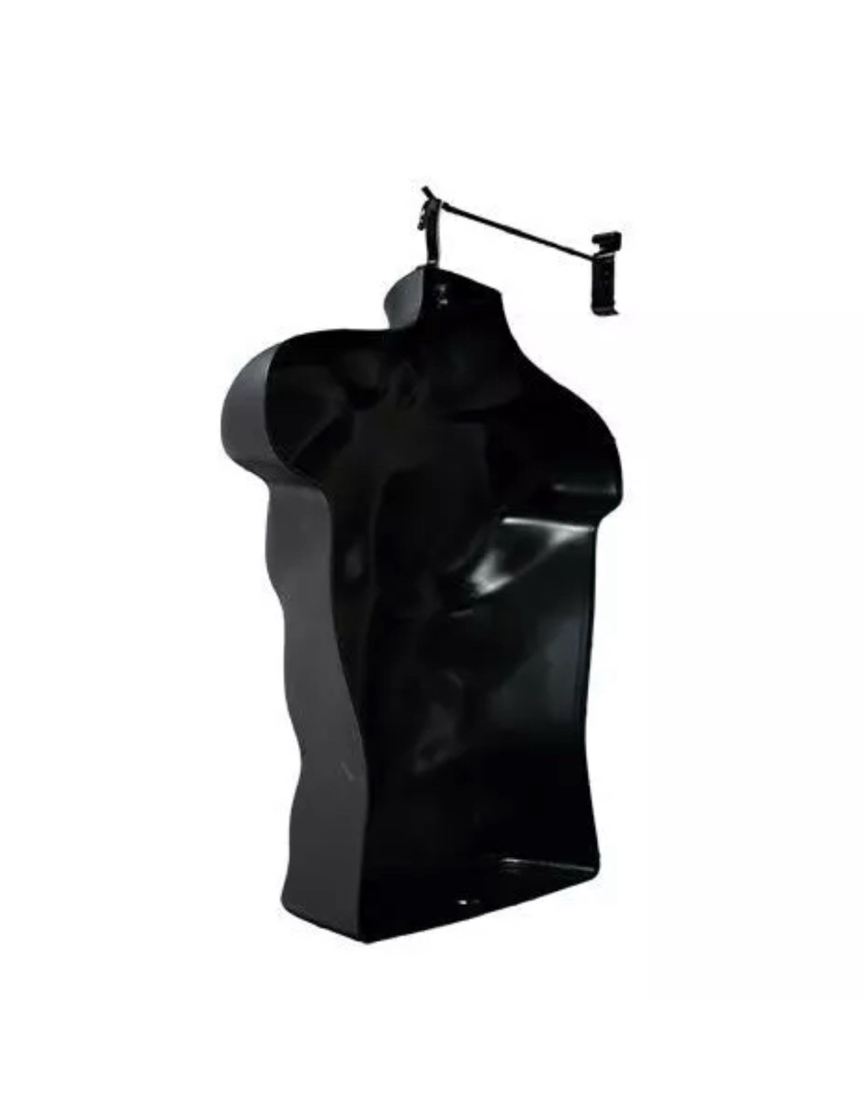 Torso Form Molded Man’s Shirt Frosted Fits S – L Hanging Male Mannequin Black