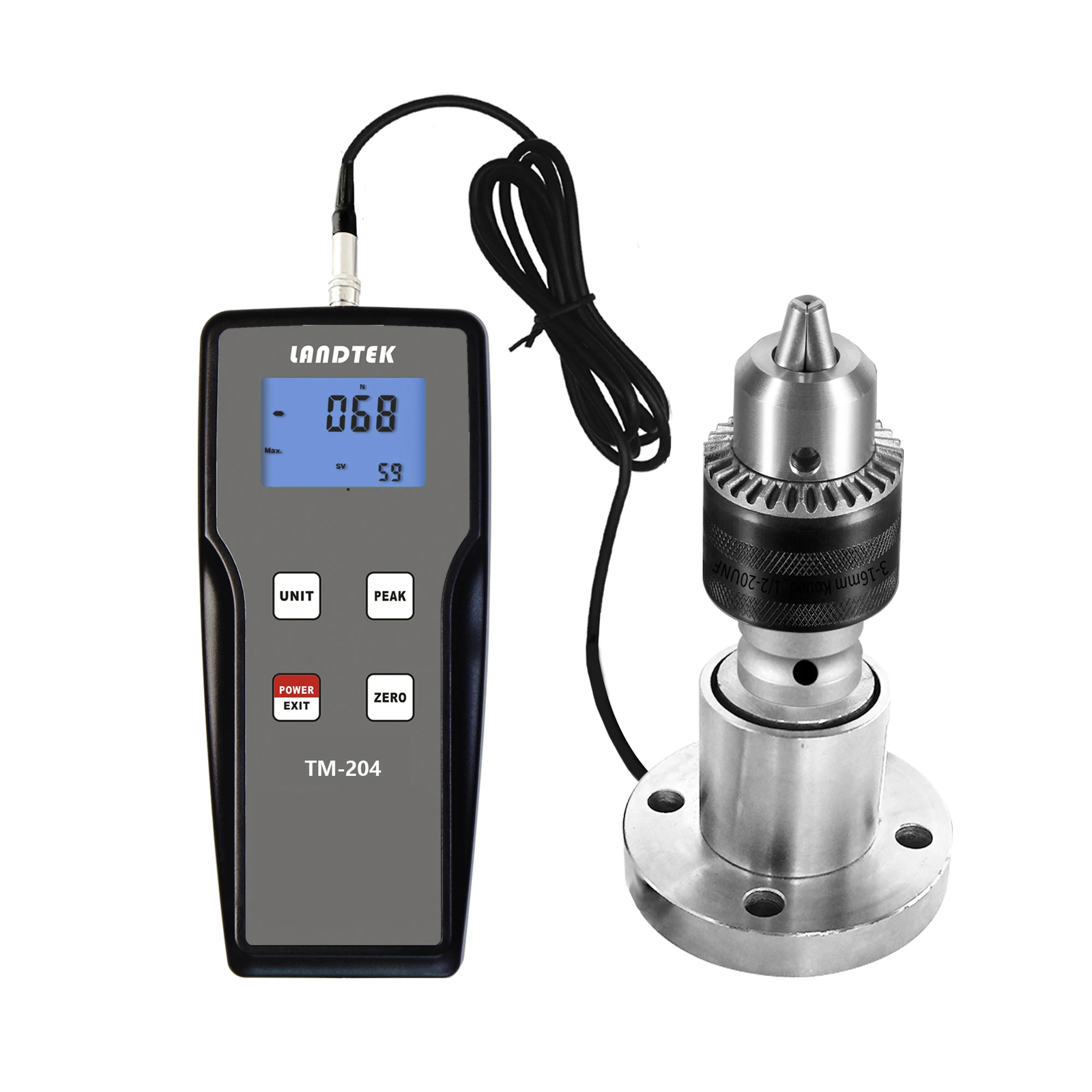 Digital Torsion Meter TM-204-5N with ± 0.5%FS ± 1 Digit ±05kgf.m,±500gf.m,±5N.m