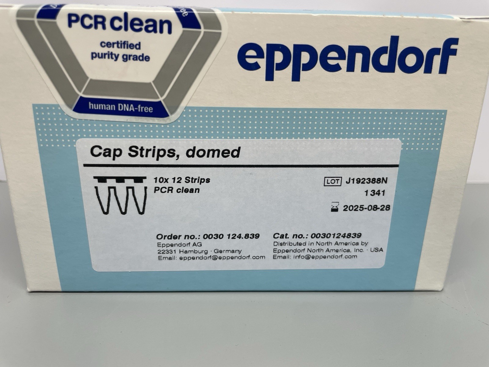 Eppendorf PCR Cap Strips Domed Certified PCR Clean 120/ct 0030124839