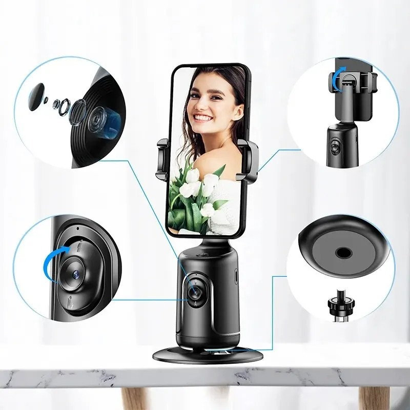360 Auto Face Tracking Gimbal AI Smart Gimbal Face Tracking Auto Phone Holder Fo