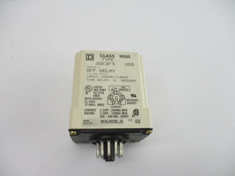 SQUARE D 9050JCK-2F5V20 SER. A 120VAC 10A 5S NSMP