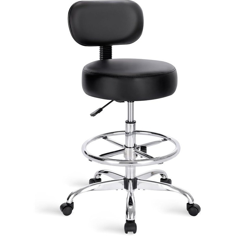 Adjustable Drafting Chair Ergonomic Rolling Stool High Back Office Seat New
