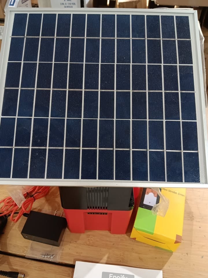 Epoify Solar Electric Fence Charger with Built-in Siren Alarm Covers up to 20 Mi