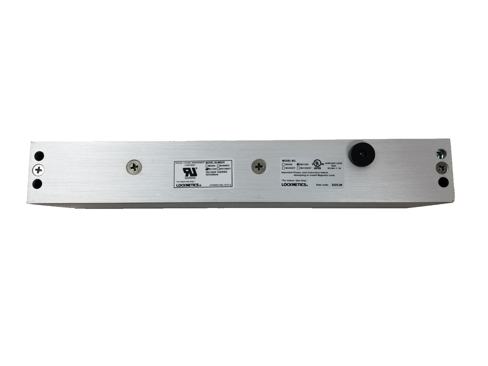 Locknetics MG1200 Electromagnetic Lock 1200lbs Holding Force 12/24Vdc NEW