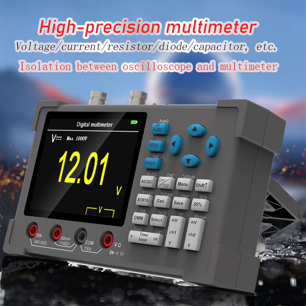 DSO3D12 3 in 1 Handheld Digital Oscilloscopes IPS Display Dual Channels Useful