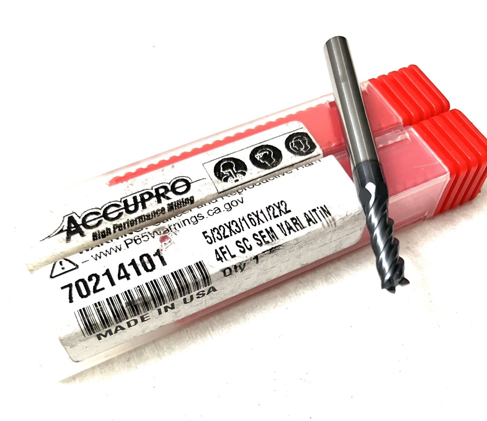 10PC Accupro 5/32″ 4FL Square End Mill Solid Carbide AlTiN 70214101 NEW