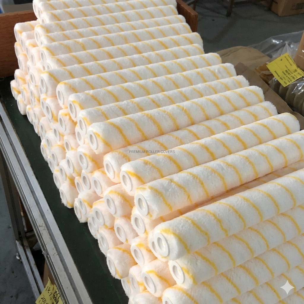 25 Pack PP Core Shed-Resistant 18″ Microfiber Paint Roller Covers – 1/2″ Nap