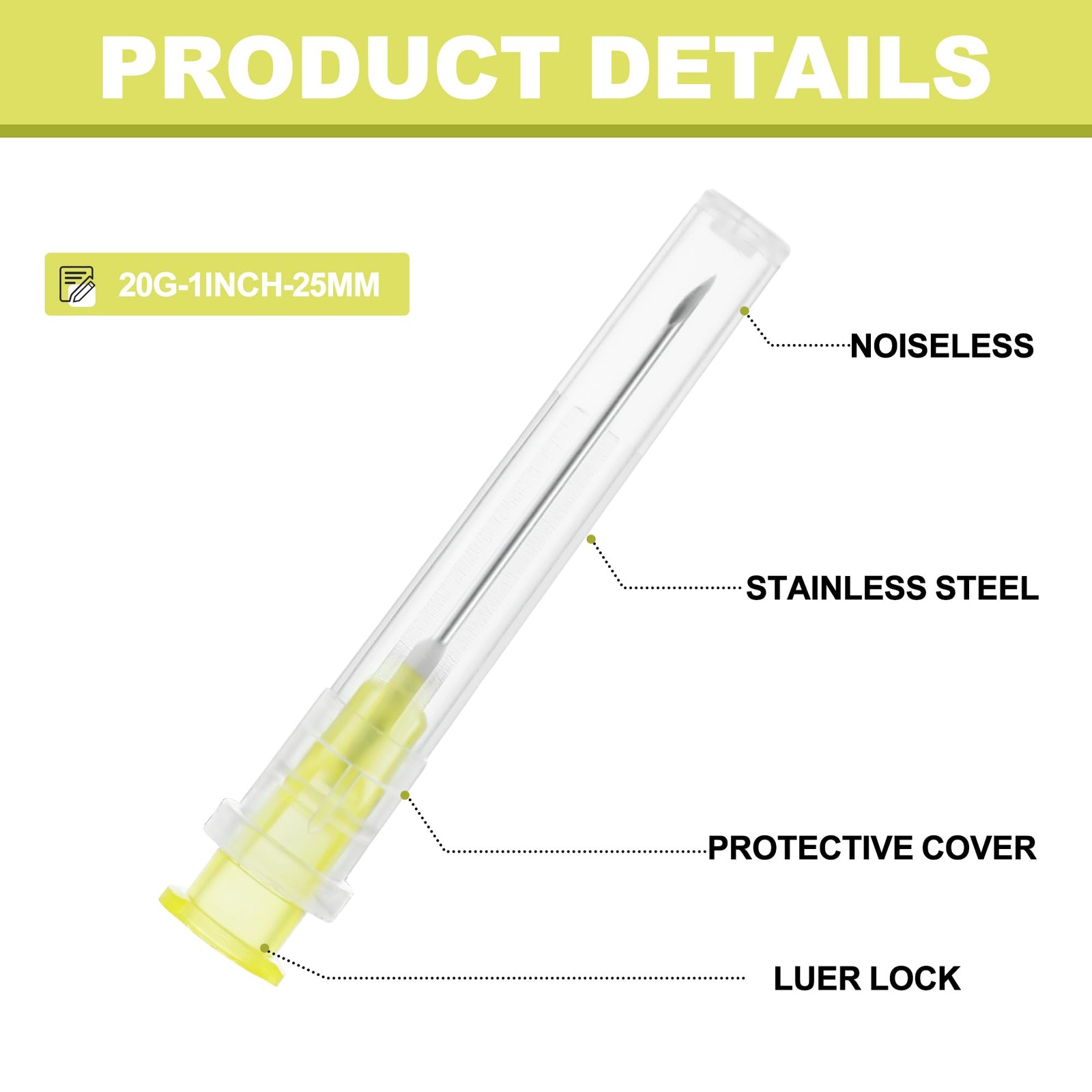 20Gauge 1Inch(25mm) Luer Lock Needle Lab Supplies Industrial Dispensing…