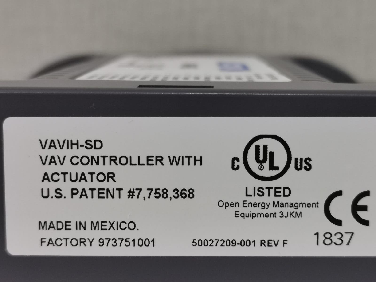 Alerton VAVih-SD VAV Controller With Actuator BACnet 50027209-001 Rev. F