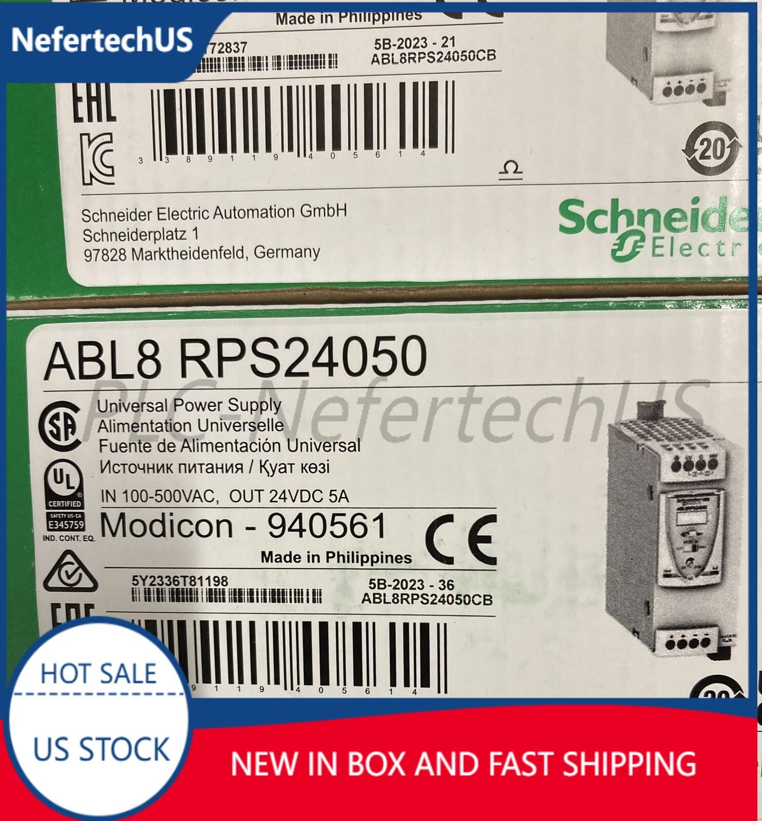 New In Box Schneider ABL8RPS24050 24V 5A Power Supply