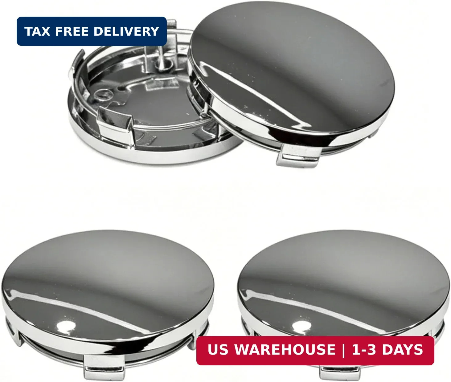 4PCS Wheel Center Caps for Rims, 60MM/ 2.36In OD 56MM/ 2.2In ID Snap-in Wheel Ri