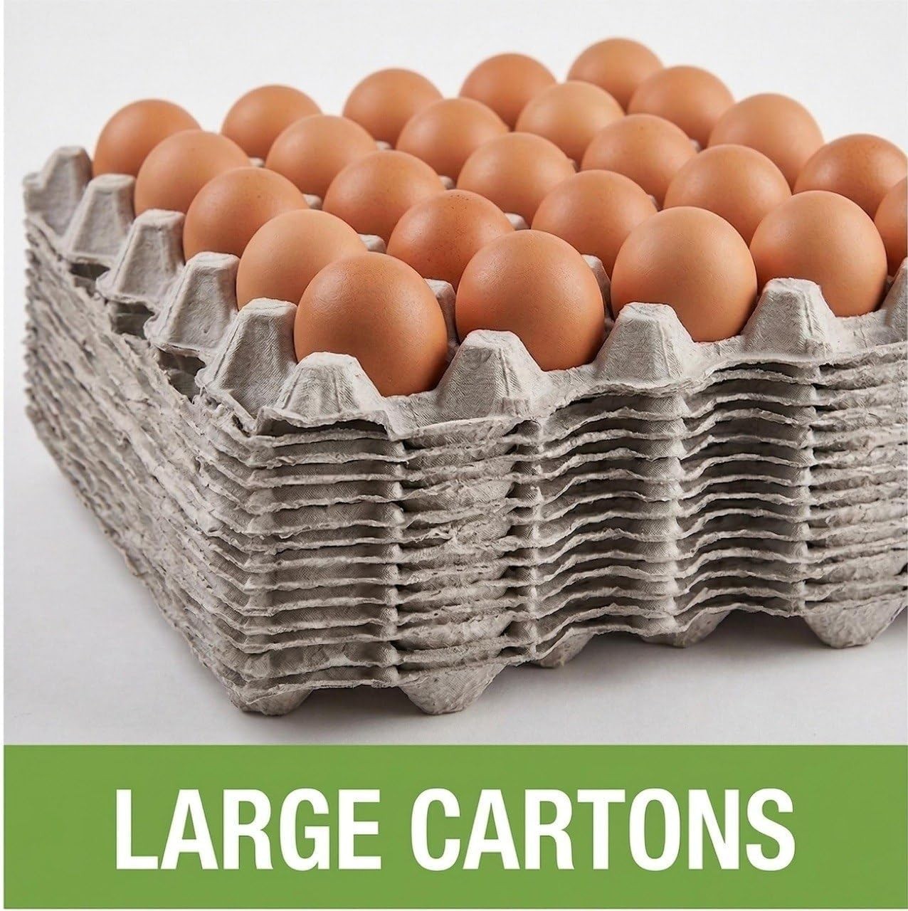 Egg Flat Cartons 30 Count, Pulp Fiber Egg Flats Bulk, Stackable Egg Trays for…